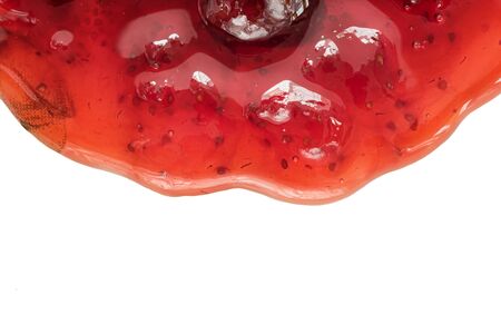 Strawberry jam on white backgroundの写真素材