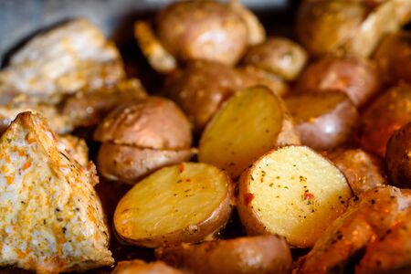 Baked meat with potatoes.Home kitchenの写真素材