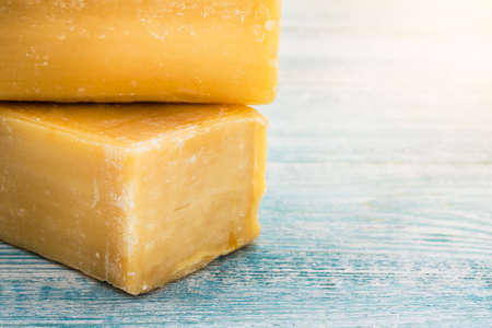 Handmade Soap on a wooden tableの写真素材