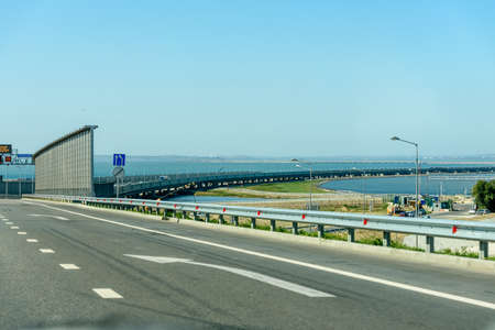 Russia, Crimea, September 11, 2019: Cars on the highway to Crimea.のeditorial素材