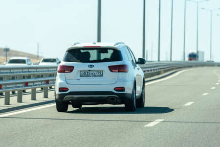 Russia, Crimea, September 11, 2019: Cars on the highway to Crimea.のeditorial素材