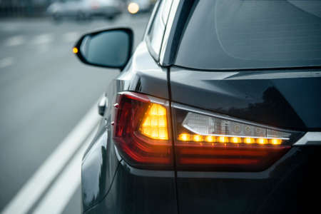 Rear Stop Light Of Large Suv Black Carのeditorial素材