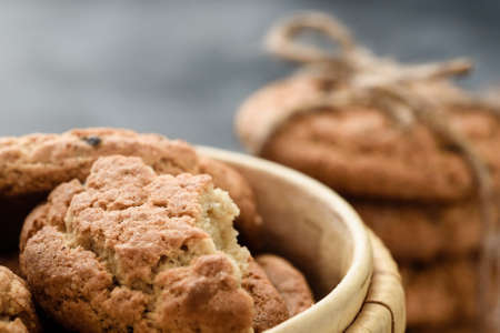 fresh homemade cookies close - up-macro photographyの写真素材
