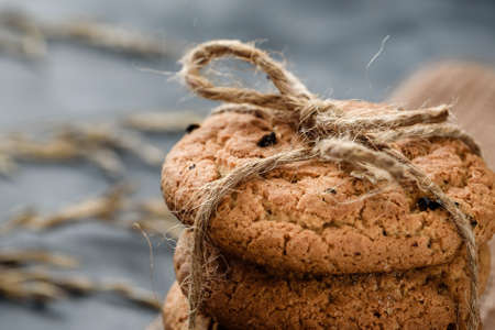 fresh homemade cookies close - up-macro photographyの写真素材