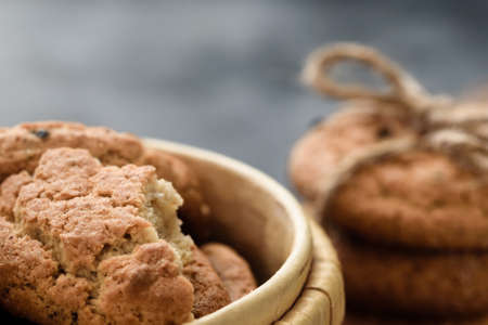 fresh homemade cookies close - up-macro photographyの写真素材