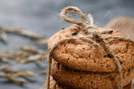 fresh homemade cookies close - up-macro photographyの写真素材