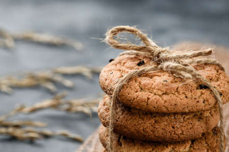 fresh homemade cookies close - up-macro photographyの写真素材