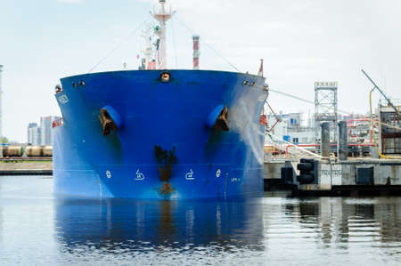 Russia, Saint Petersburg, May 2021: Sea Cargo Port, cranes and shipsのeditorial素材