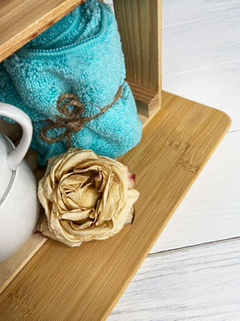 Microfiber cloth for cleaning jewelry on a green backgroundの写真素材