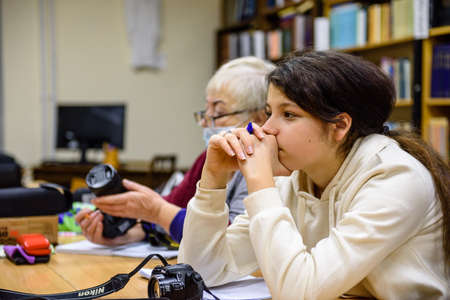 Russia St. Petersburg November 2021: Photo school classesのeditorial素材