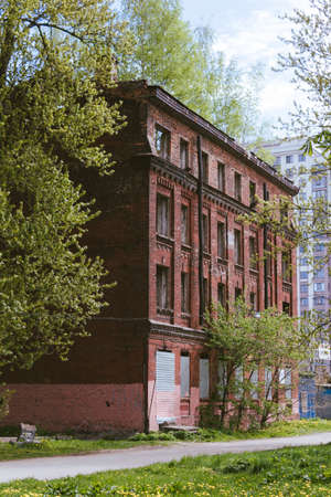 Old red brick house in the cityのeditorial素材