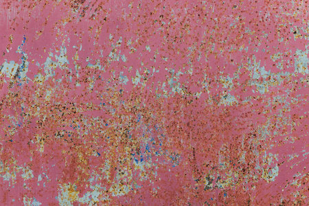 Background of an old painted metal surface with rust
