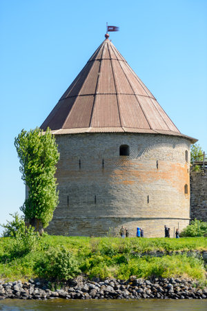 Russia, St. Petersburg, May 2023: towers of the Oreshek Fortress in Shlisselburgのeditorial素材