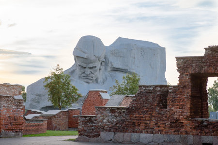 Belarus, Brest, August 2023: The Brest Fortress Memorial Complex and the monument to the Soviet soldierのeditorial素材