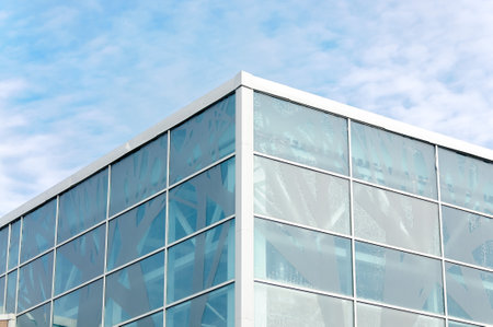 Facade of a modern glass building