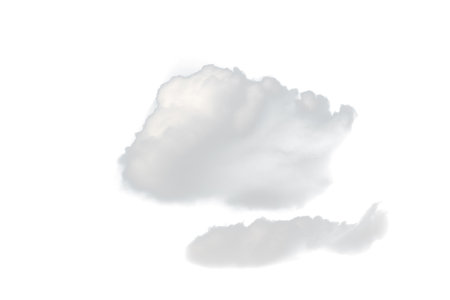 Clouds isolated on white backgroundの写真素材