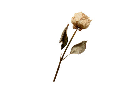 Dry rose flowers on transparent backgroundの写真素材