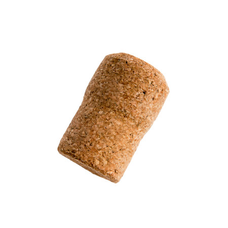 Wine cork natural on white isolated backgroundの写真素材