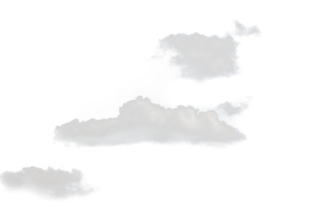 Clouds isolated on white backgroundの写真素材