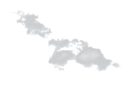 Clouds isolated on white backgroundの写真素材