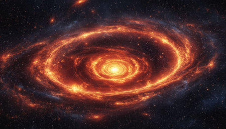 The end of the universe is approaching, space is on fire. AI generated.の素材