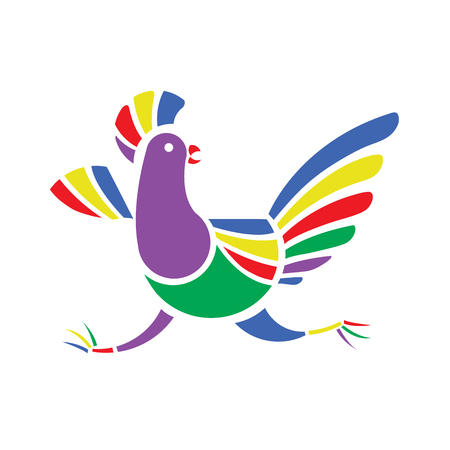 The colorful chicken flat iconのイラスト素材