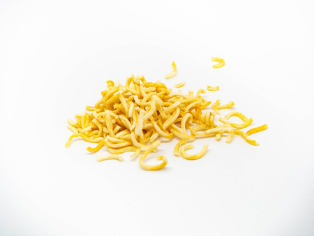 Instant noodles, isolated on white backgroundの写真素材