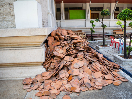Roof Tile Division,Put together for a long ,Temple,Bangkok,Thailand