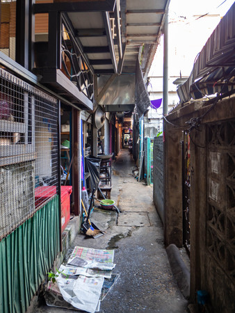 Community alley in the market,Wang Lang Market,Bangkok,Thailandのeditorial素材