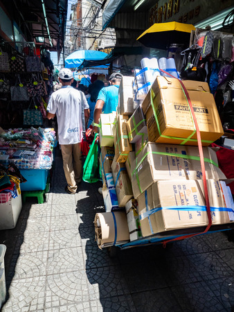 Shopping cart on street, In Market (Sampeng)のeditorial素材