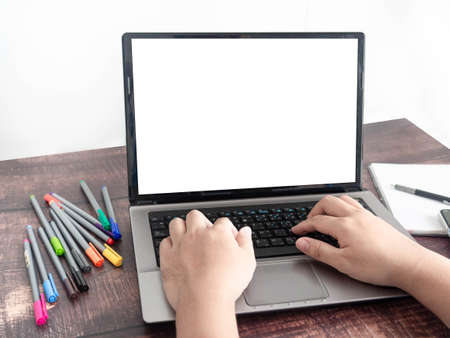 Businessmen work at home with laptop computers During the virus spreading