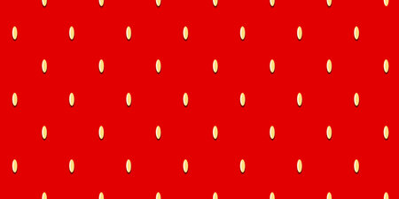 Strawberry texture pattern with the yellow seeds of strawberry fruit arranged evenly. It is a fruit of the berry family with red color as a red background seamless.のイラスト素材