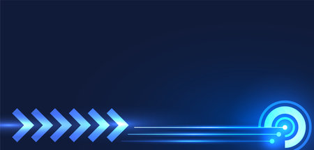 Background technology There are arrows and circles of technology elements. needle blue background and have light lines to add modernity and dimension to the work pieceのイラスト素材