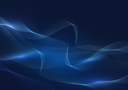 Technology wave background The concept of expanding technology allows people to access information from all over the world and send information to customers to grow the business rapidly.のイラスト素材