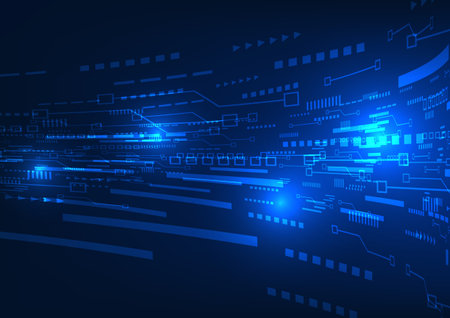 Technology background data Shows the transmission of large amounts of data through an efficient network system to send data to the receiver anytime and quickly.Technology that people widely useのイラスト素材
