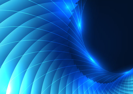 Technology abstract background Smart technology communication signal that can go far around the world for business expansion. Overlapping gradient curves accentuate the blue tones.のイラスト素材