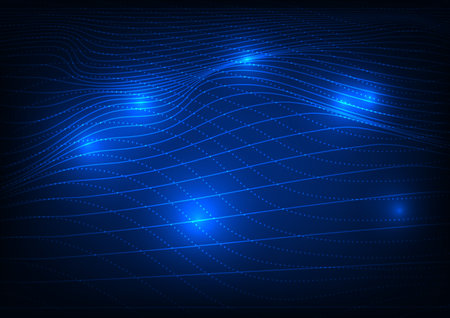 Abstract background technology Modern communication technology allows users to communicate long distances quickly. via the Internet signal network system Use lines to make waves overlapping.のイラスト素材
