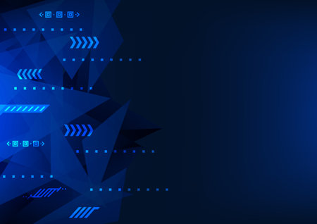 Technology abstract background concept of transmitting data over the Internet is overlapping data and using transmission speed. stacked triangle shapes Emphasize the use of dark blue tones.のイラスト素材