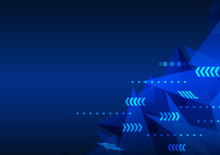 Technology abstract background concept of transmitting data over the Internet is overlapping data and using transmission speed. stacked triangle shapes Emphasize the use of dark blue tones.のイラスト素材