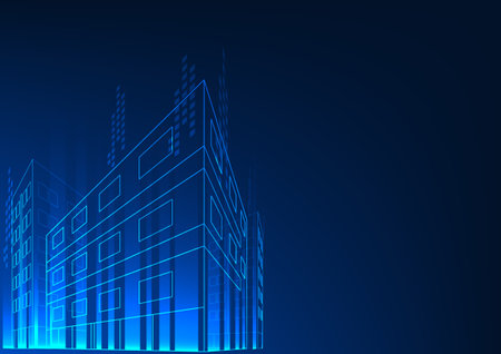 Smart city background Smart city concept without human control with a system to connect people in the city through a network system and made businesses in the city expandのイラスト素材