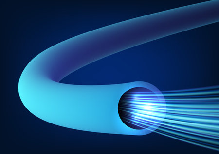 3D wire technology. Wire tubes use circular shapes to be arranged together. Focus on dark blue tones. Suitable for posters and technologyのイラスト素材
