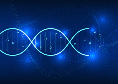 Medical technology background showcasing DNA, symbolizing modern medicine advancements and innovationのイラスト素材