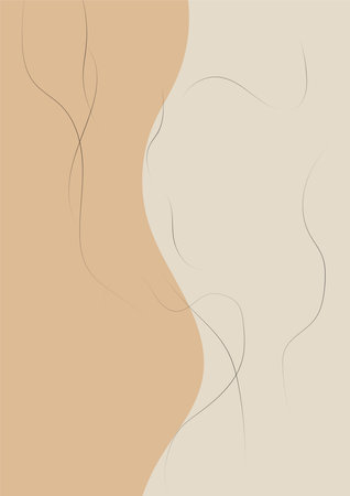 Abstract art background that uses curved lines arranged in order The background design is brown. To look minimal and modern. Suitable for wallpaper, posters, and fabric patterns.のイラスト素材