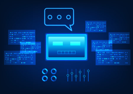 Agentic AI surrounded by program code represents an intelligent artificial intelligence that can make decisions, work, and learn on its own, with a code system that controls, analyzes, and processes.のイラスト素材