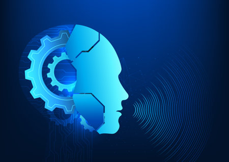 Artificial intelligence that is uttering commands, reflecting Generative AI in creating, controlling, and interacting through intelligent speech. Intelligent systems that communicate and give commandsのイラスト素材