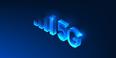 5G Isometric Signal Wave Technology Background, High Speed Wireless Network, Digital 5G...