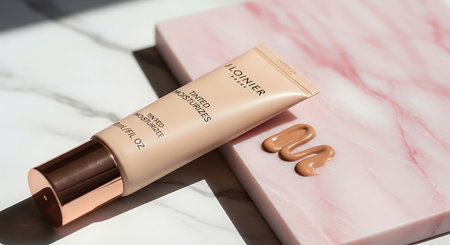 Cosmetic branding, packaging and make-up concept - Skin care serum and gel bottle, moisturizing lotionの素材