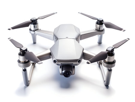 Drone quadcopter on a white background. 3d illustrationの素材