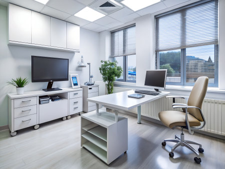 Interior of a modern office. 3d rendering, 3d illustration.の素材