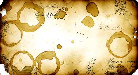 Coffee Background - Grunge paper texture with coffee stainsの素材